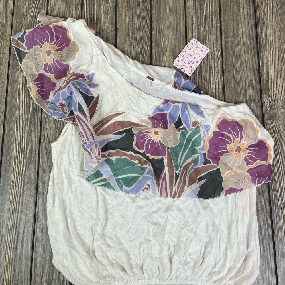 NEW Free People One Shoulder Blouse Women's Small